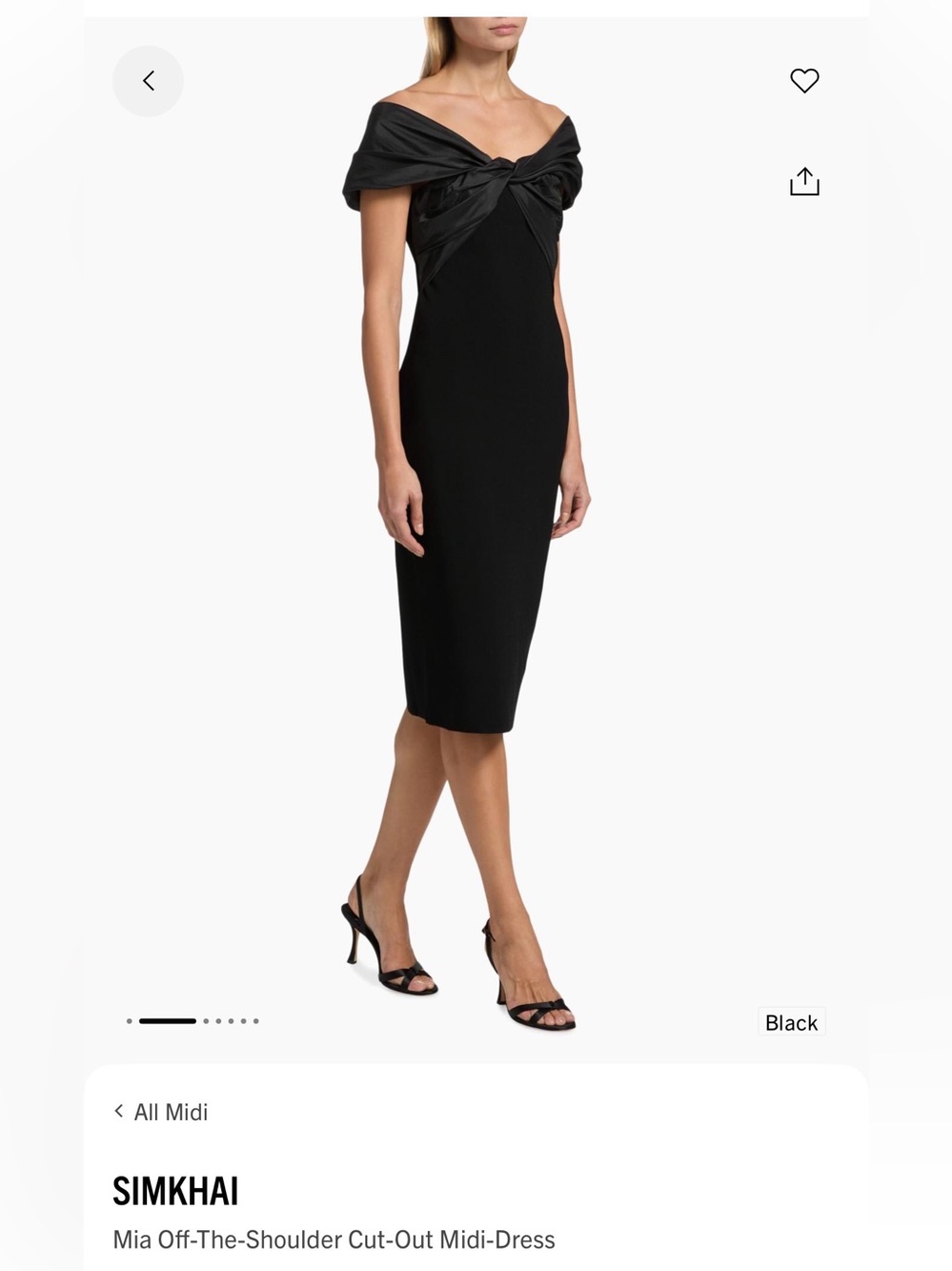 Simkhai Mia off the shoulders black dress Small